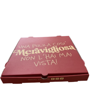 BOX PIZZA PERSONALIZZATO STAMPA DIGITALE 33×33 ” MERAVIGLIOSA “